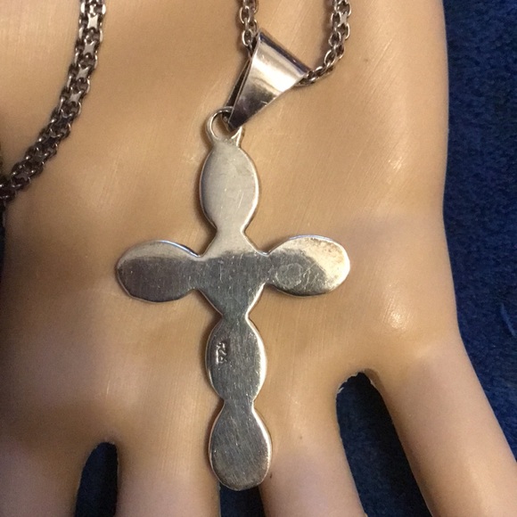 Beautiful red coral and Sterling on lovely Sterling chain. - Picture 5 of 7